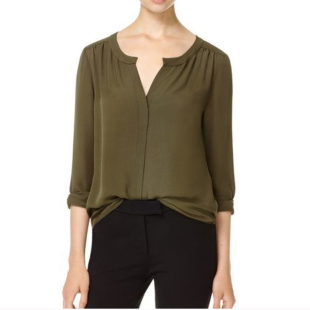 Babaton Bergen Blouse Olive Green Aritzia